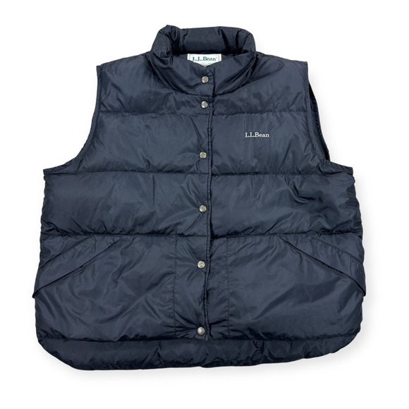 LL Bean Jackets & Blazers - LL Bean Goose Down Vest Women's XL Black Insulated Quilted Snap Front